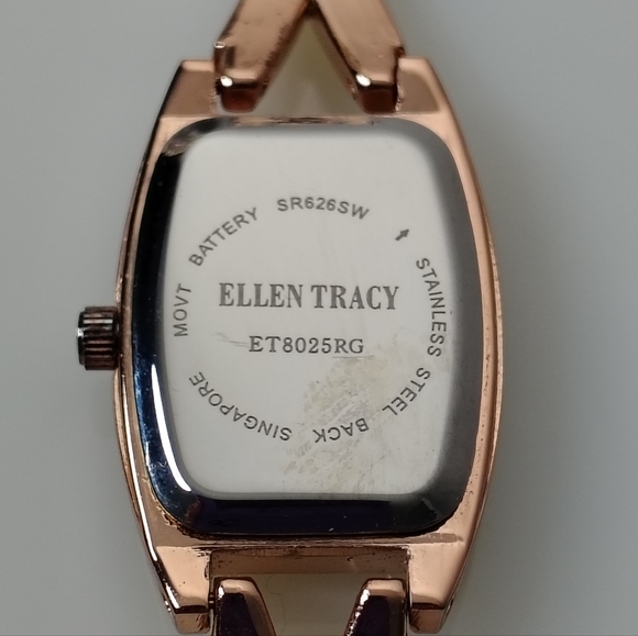 Ellen Tracy Women\'s Watch Rose Gold Tone with Crystal Accents